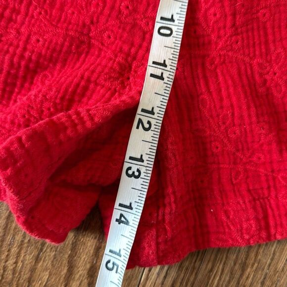 Knox Rose red eyelet gauze the waist shorts size M - Picture 7 of 9